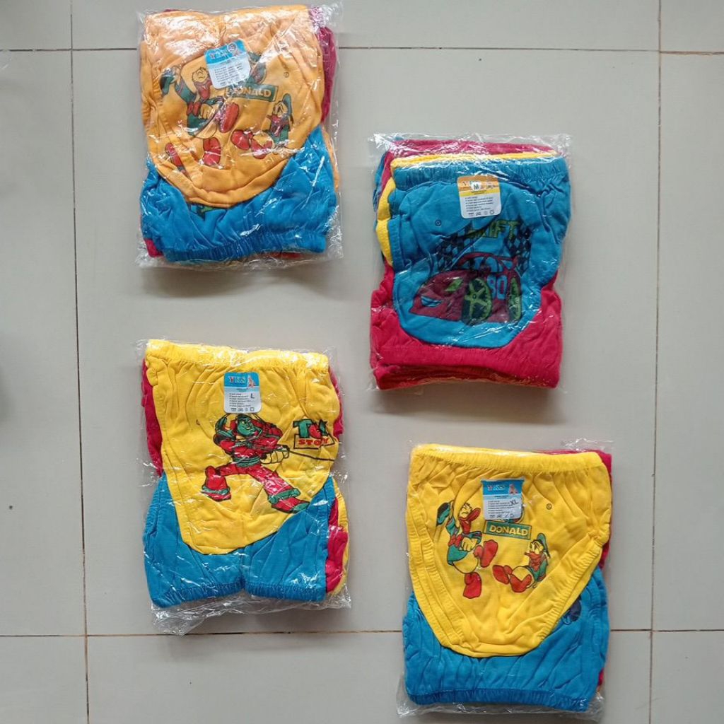(GROSIR 12 pcs)Celana Dalam YKS/Celana Dalam Anak Cowo/Celana Dalam Karakter