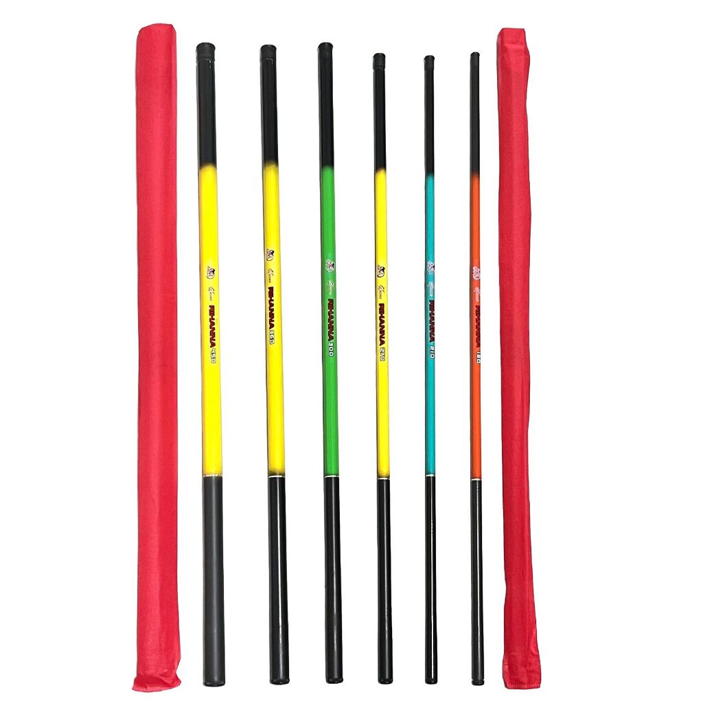 Joran Tegek Pancing Kobe Rihanna Pole Ruas Panjang 180-630 Action Medium Berbahan Fiber Kuat Ringan