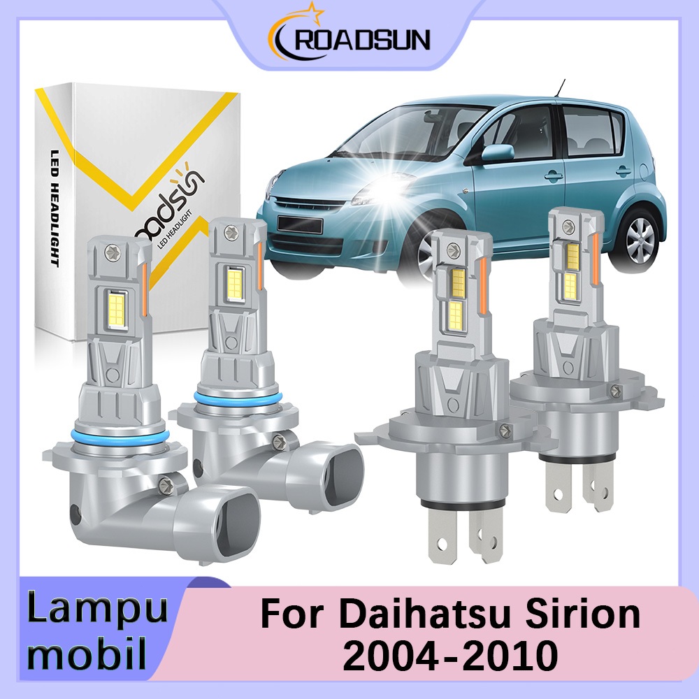 [For Daihatsu Sirion 2004-2010] 2PCS LED Lampu Depan Mobil Super Bright Hi/Lo Beam Fog Light 12V 600