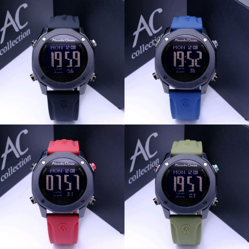 JAM TANGAN PRIA ALEXANDRE CHRISTIE AC 9502 AC9502 / AC 9377 AC9377 BLACK RUBBER ORIGINAL
