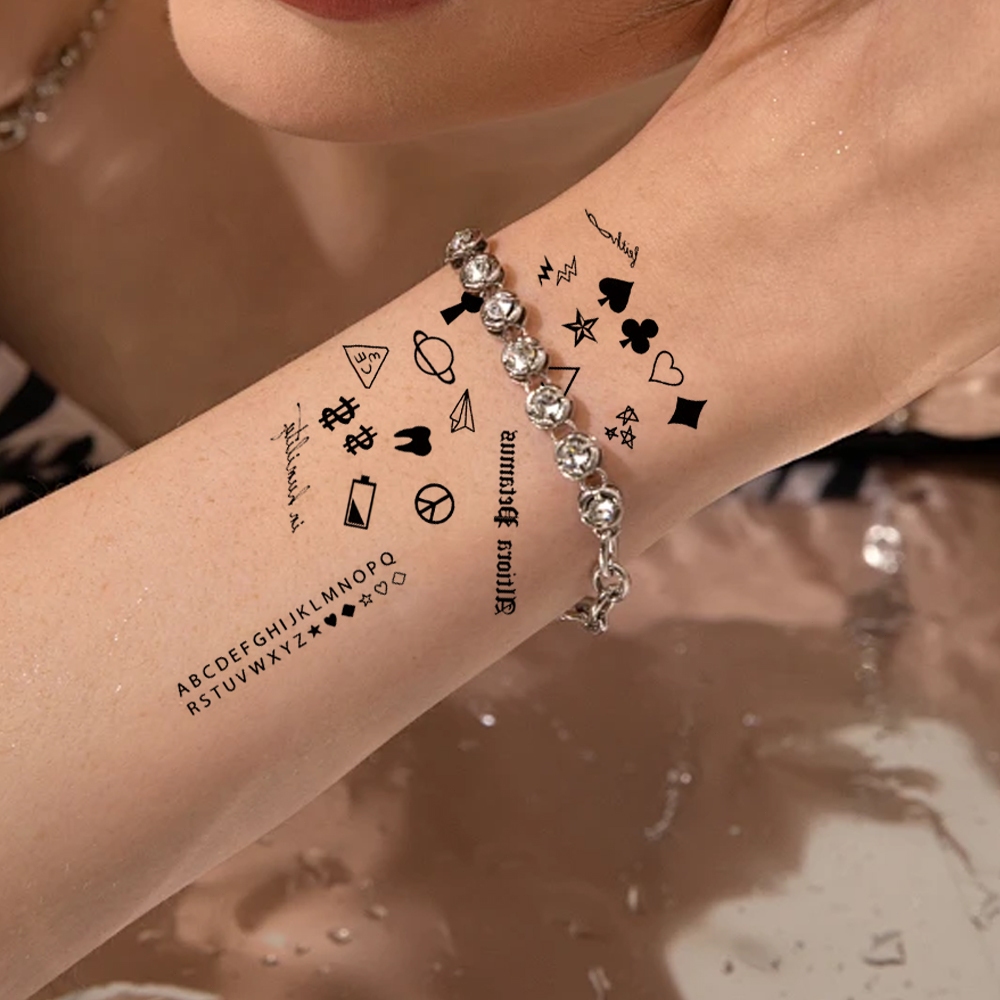 PG Tattoo  Stiker Tato Sementara Kombinasi Pola Kecil  Semicolon Stiker Tatto Stiker Tato Biasa Tatt