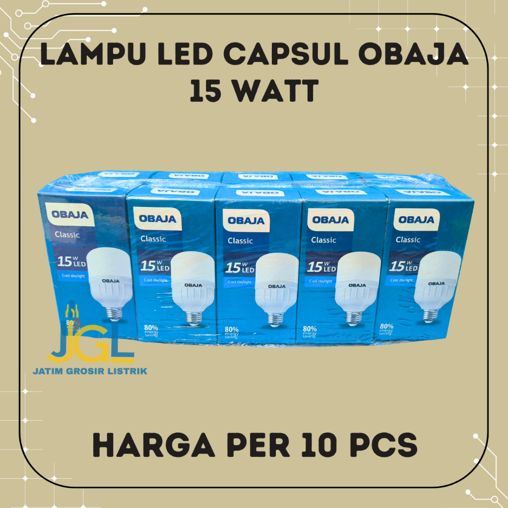 10 Pcs OBAJA LED Kapsul 15 Watt Obaja