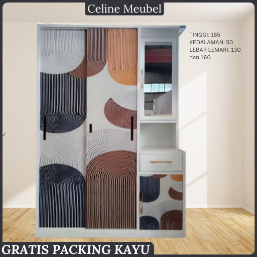 INF. Lemari Baju Besi Sliding - Lemari Baju 2 Pintu - Lemari Baju MEJA RIAS-LEMARI MEJA RIAS- LEMARI