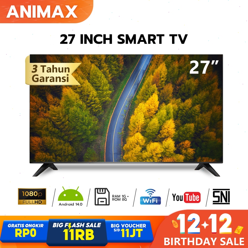 ANIMAX Smart TV Digital 27 inch 30 inch Android TV LED 21/22/24/25/27/30 Inch Digital TV LED 1080 FH