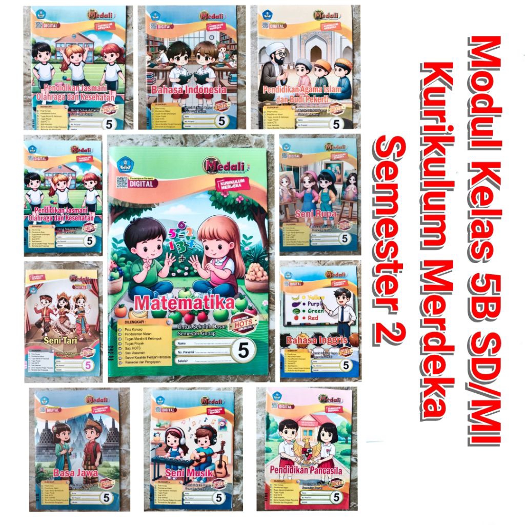LKS SD Kelas 5 Kurikulum Merdeka Terbaru Semester 2 Modul SD/MI Efektif matematika LKS Medali Materi