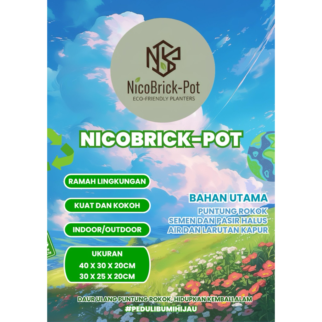 NicoBrick-Pot | Pot Puntung rokok