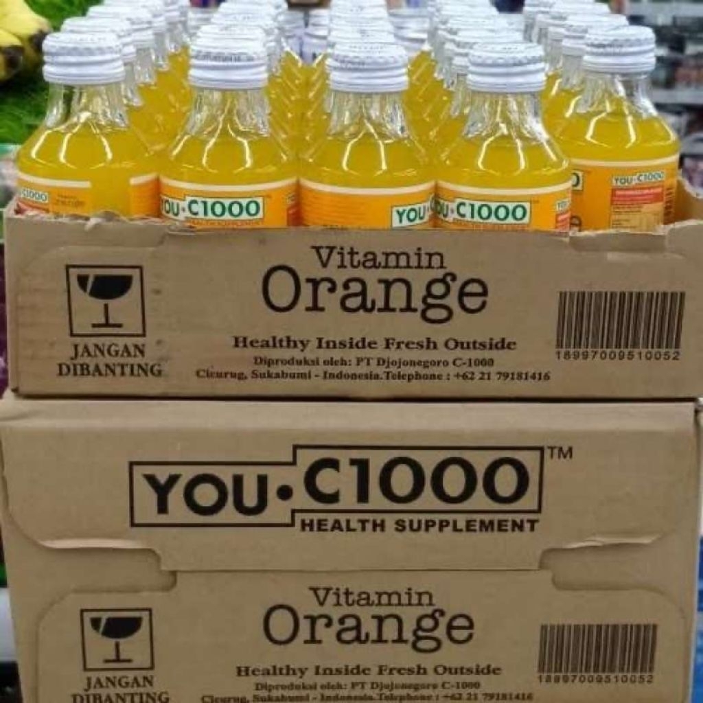 you c 1000 orange. 1 karton isi 30 botol.