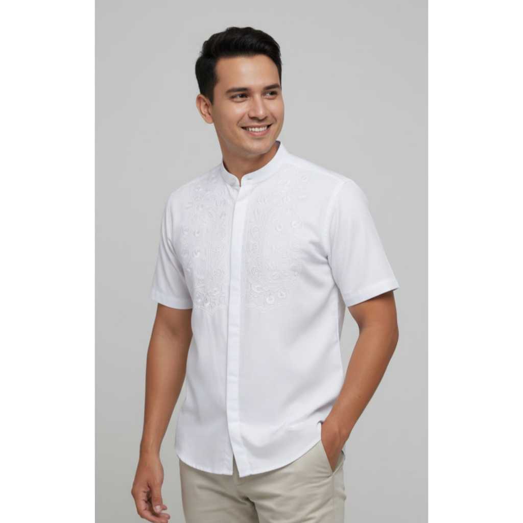 Nazwa - Baju Koko Dewasa Lengan Pendek Supernova Full Putih Bordir
