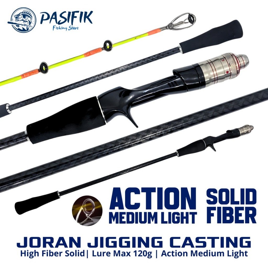 PASIFIK Joran Jigging Casting Solid Fiber Lure Max 120g Medium Light Action Ring Guide Kuat Anti Kar
