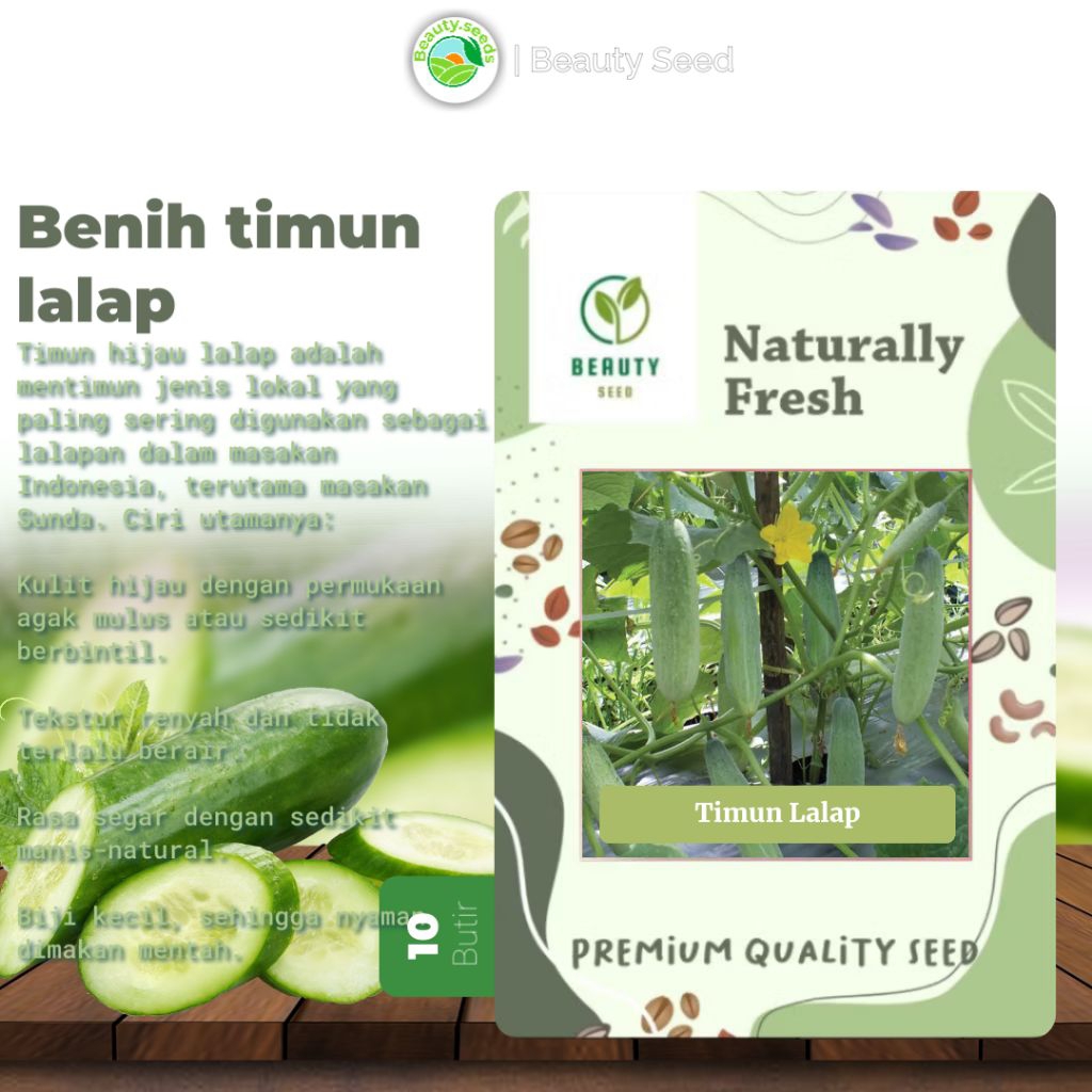 10 bibit biji timun lalap - Bibit Timun Lalap Lokal Kemasan Repack