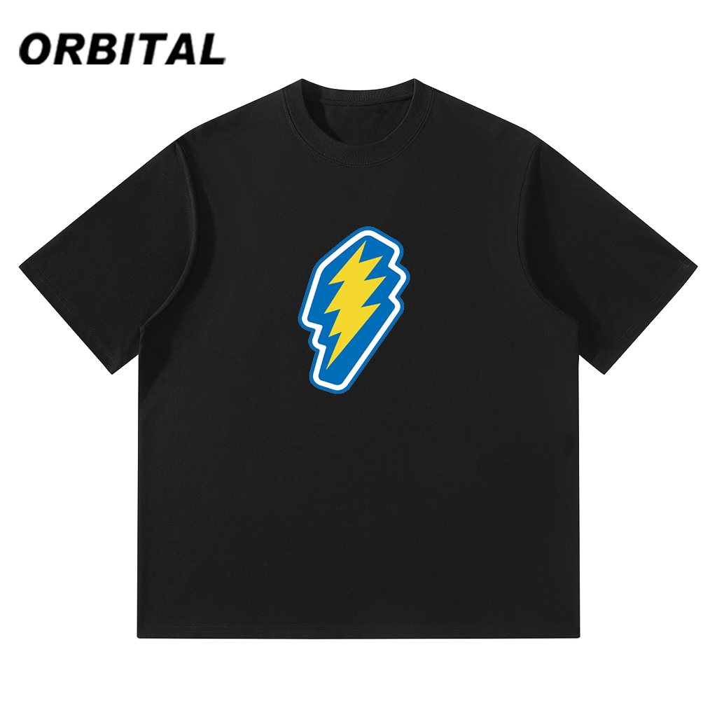 ORBITAL Kaos Oversize Hitam 230GSM – Lightning Bolt Icon Graphic Unisex Distro