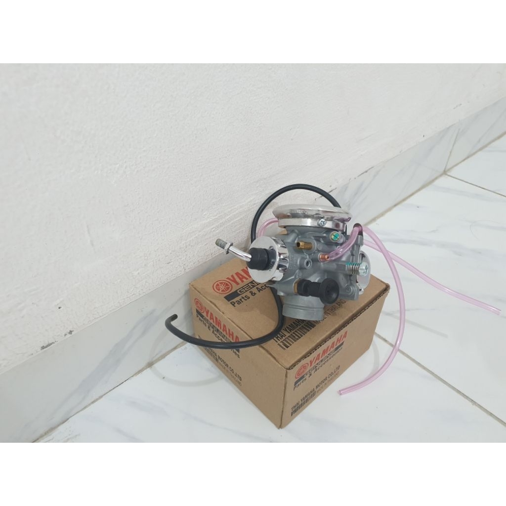 KARBURATOR MIKUNI CORP RX-KING MADE THAILAND + TUTUP DAN MANGKOK KARBU ORIGINAL BARU CHROME + VELOCI