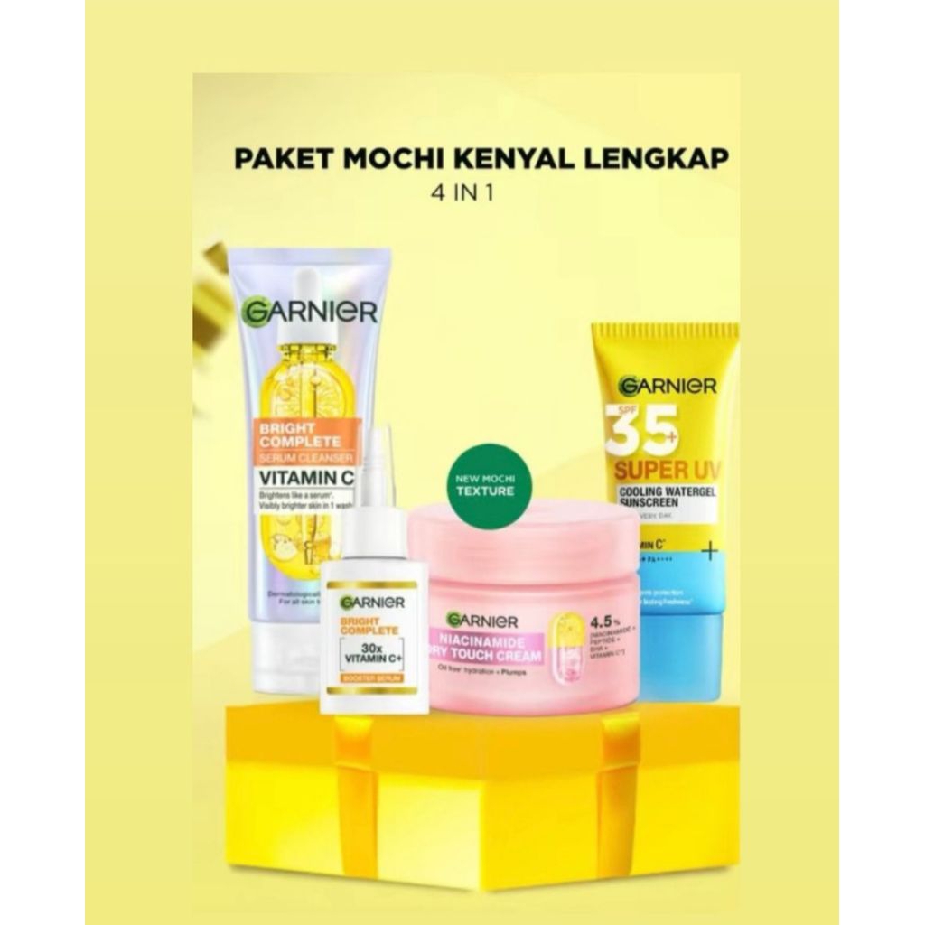 GARNIER PAKET MOCHI KENYAL LENGKAP ISI4 |untuk kulit kering