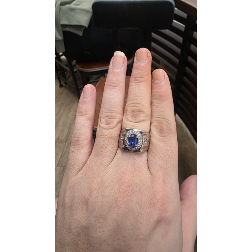 CINCIN NATURAL BLUE SAPPHIRE RING PERAK 925