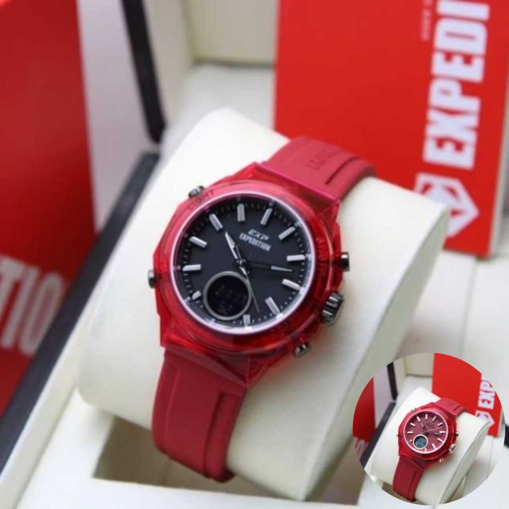 Jam tangan wanita expedition e 6831 analog digital rubber original