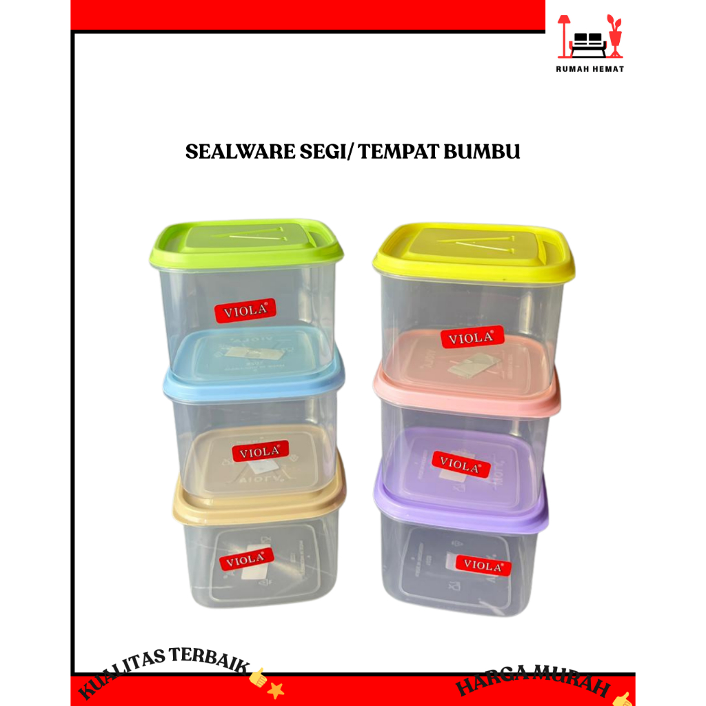 Sealware Mini / Toples Kecil Serbaguna Segi Toples Mini Sealware plastik Toples Plastik Bulat Kecil 