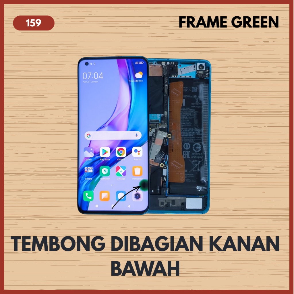 LCD FRAME ORIGINL MI 10 5G TYPE C MINUS LAYAR COPOTAN
