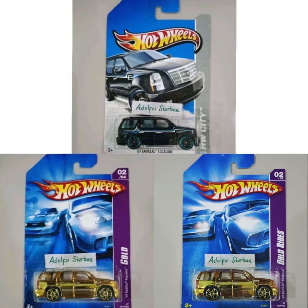 hotwheels hot wheels '07 cadillac cadilac escalade gold rides chrome gold series hw city
