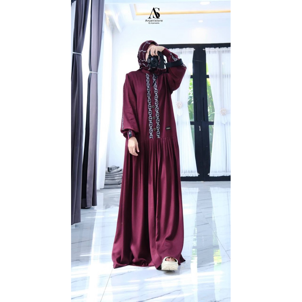 ((ready stok)) anjanistore set hijab series/gamis twill uniqlo ori/anjanistore ori