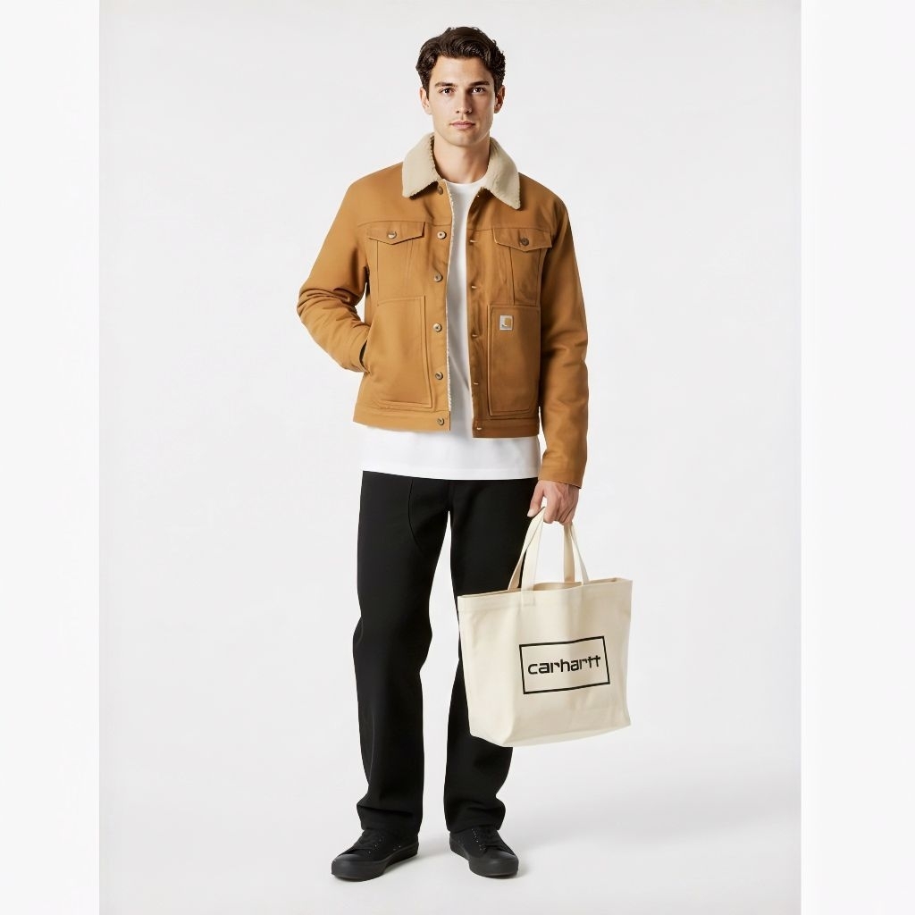 Baju Jaket Boxy Crhartt OJ6463-W Original Unisex Jaket Carhartt Sherpa Crop boxy fit Tebal Hangat Pr