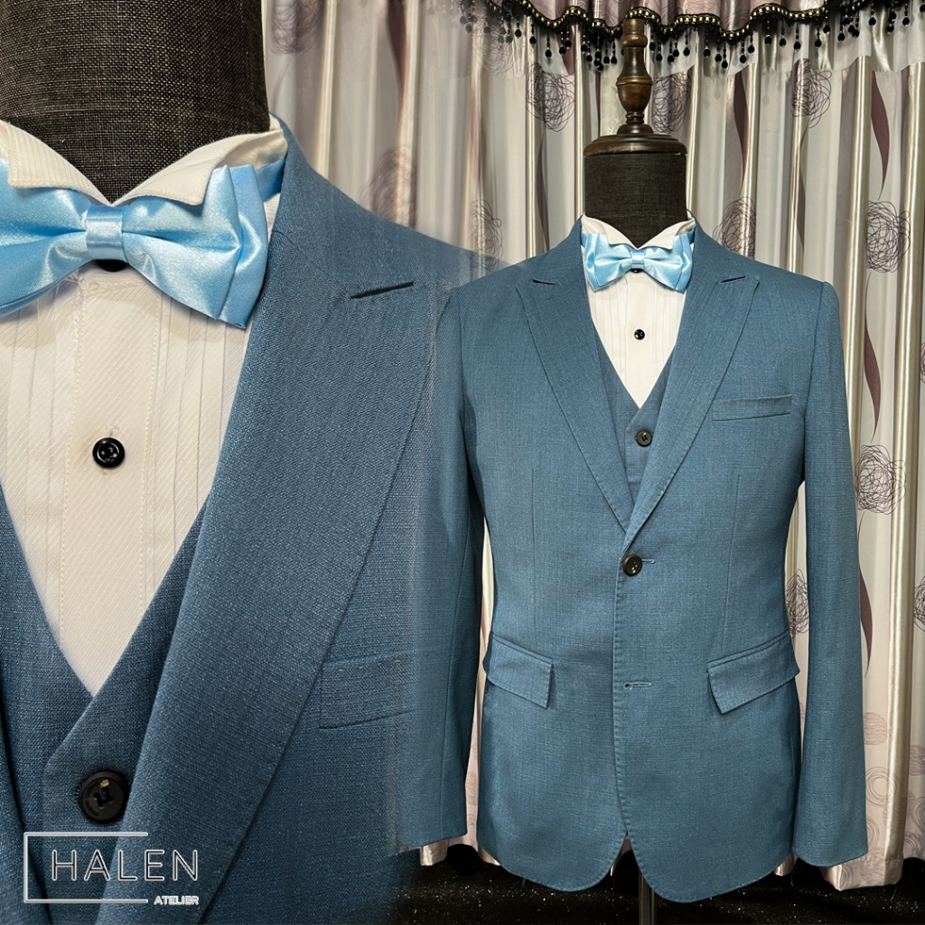 [FOR RENT] DUSTY BLUE SETELAN JAS FORMAL/ RESMI 4 IN 1 Biru Dusty - jas nikah jas wedding jas pesta 