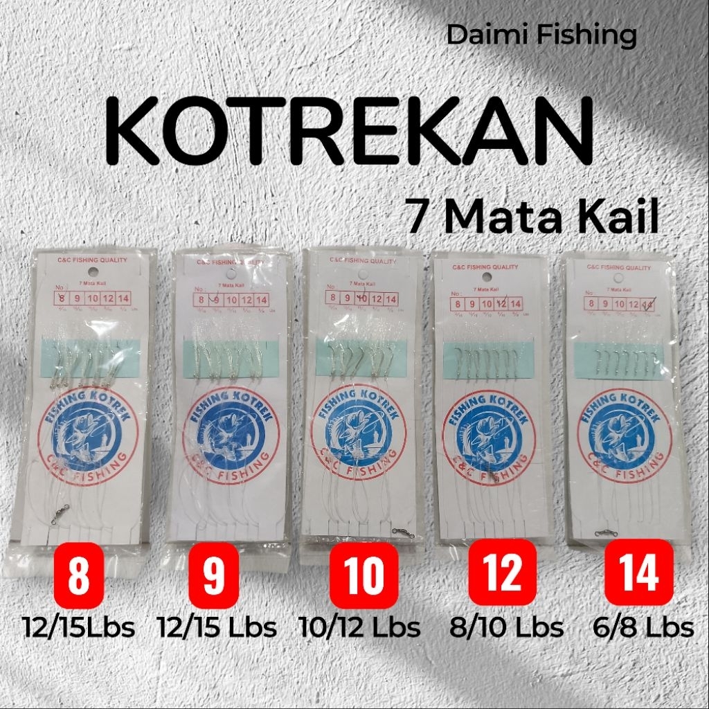Kotrekan Sabiki 7 Mata Kail Pancing Ikan Kembung Selar Tembang