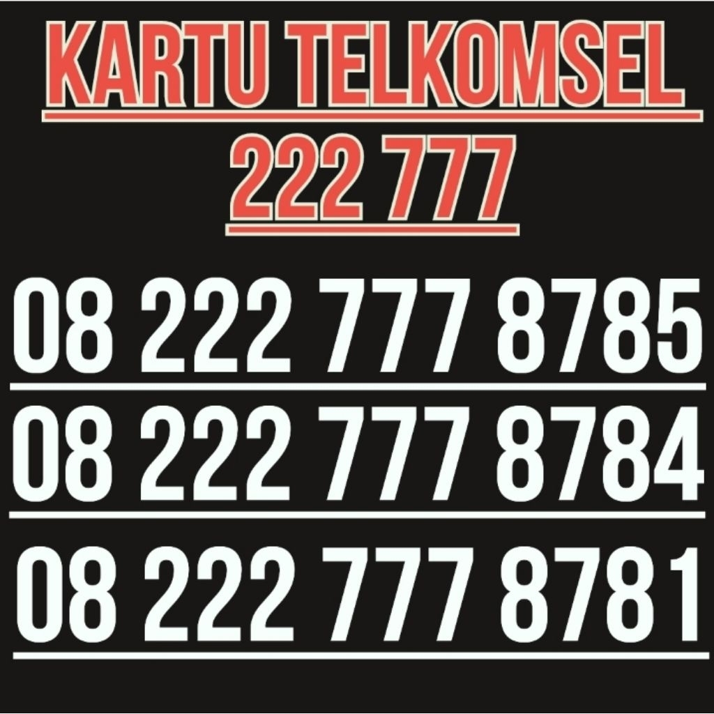 Nomor cantik telkomsel seri 222 777