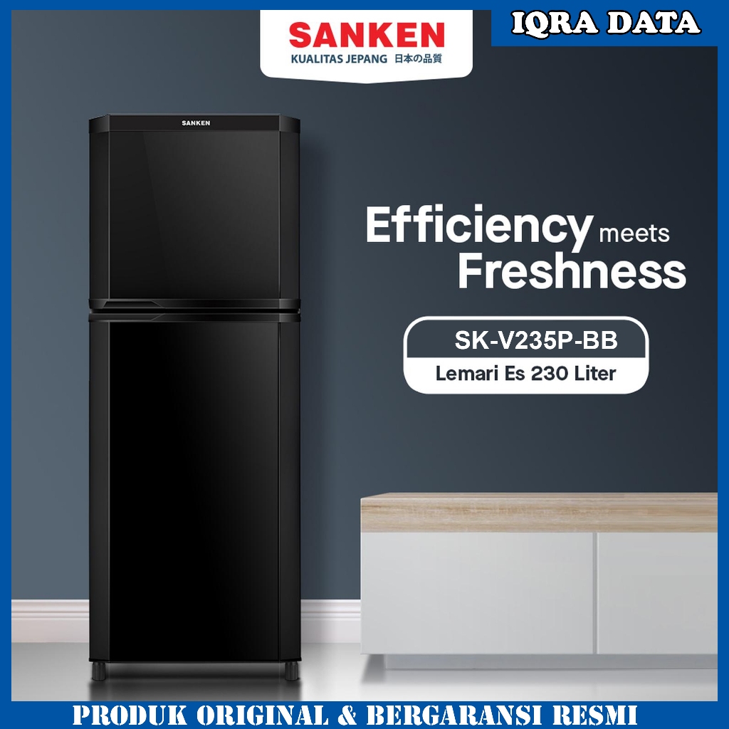 Kulkas 2 Pintu Sanken SK-V235A-BB 230 L Garansi Resmi 7 Tahun