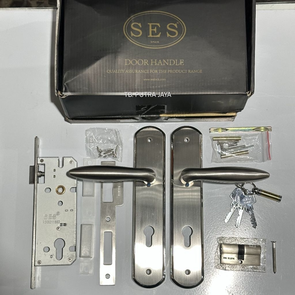 Handle Set Pintu Ukuran Besar SES Stainless Steel SUS304 Kunci Set Besar Komplit Set Bagus Murah Ori