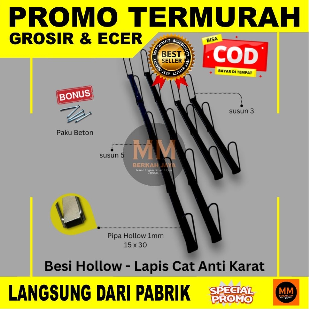 rak susun helm besi hollow