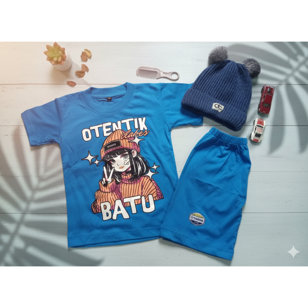 Setelan Baju Celana Anak Laki Laki Perempuan Katun Murah Oleh Oleh Khas Kota Batu Malang Usia 1-6 ta