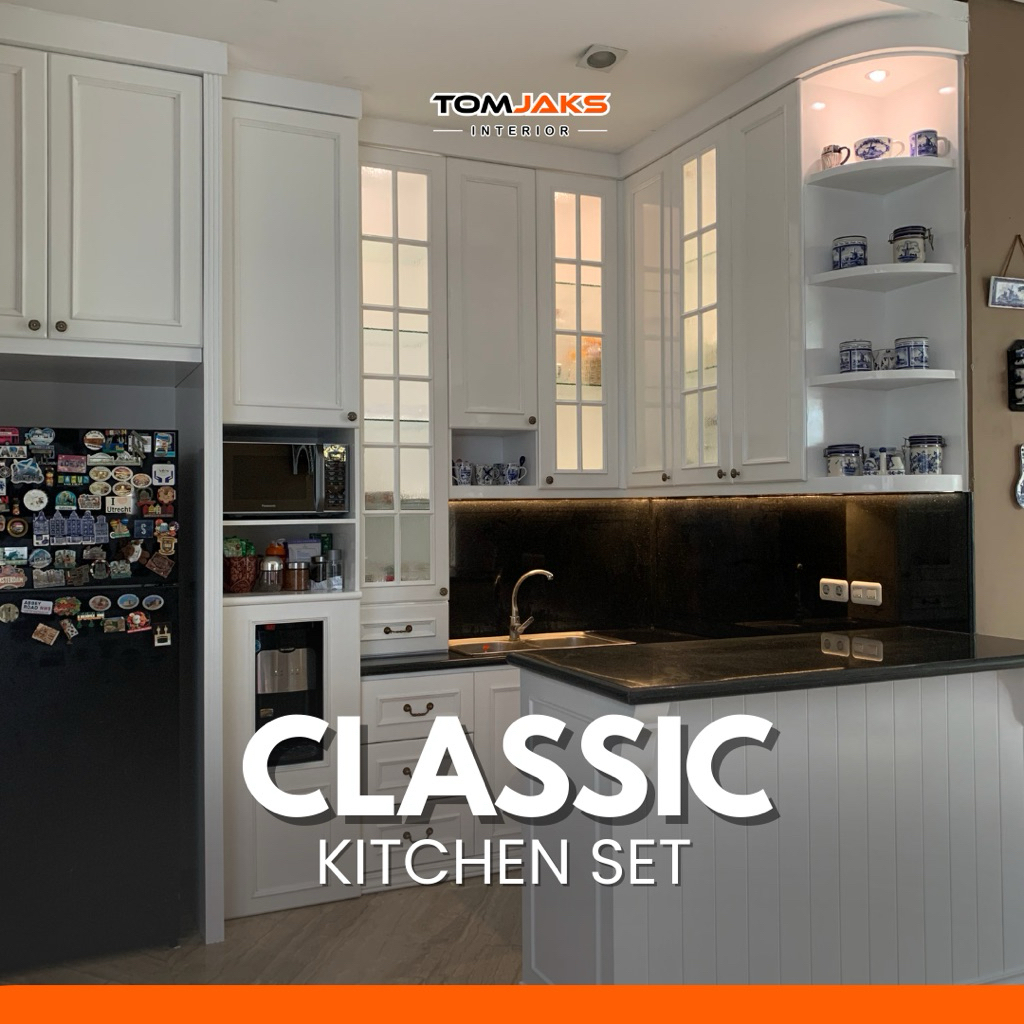 TOMJAKS INTERIOR - Custom Classic Kitchen Set | Lemari Rak Dapur Klasik