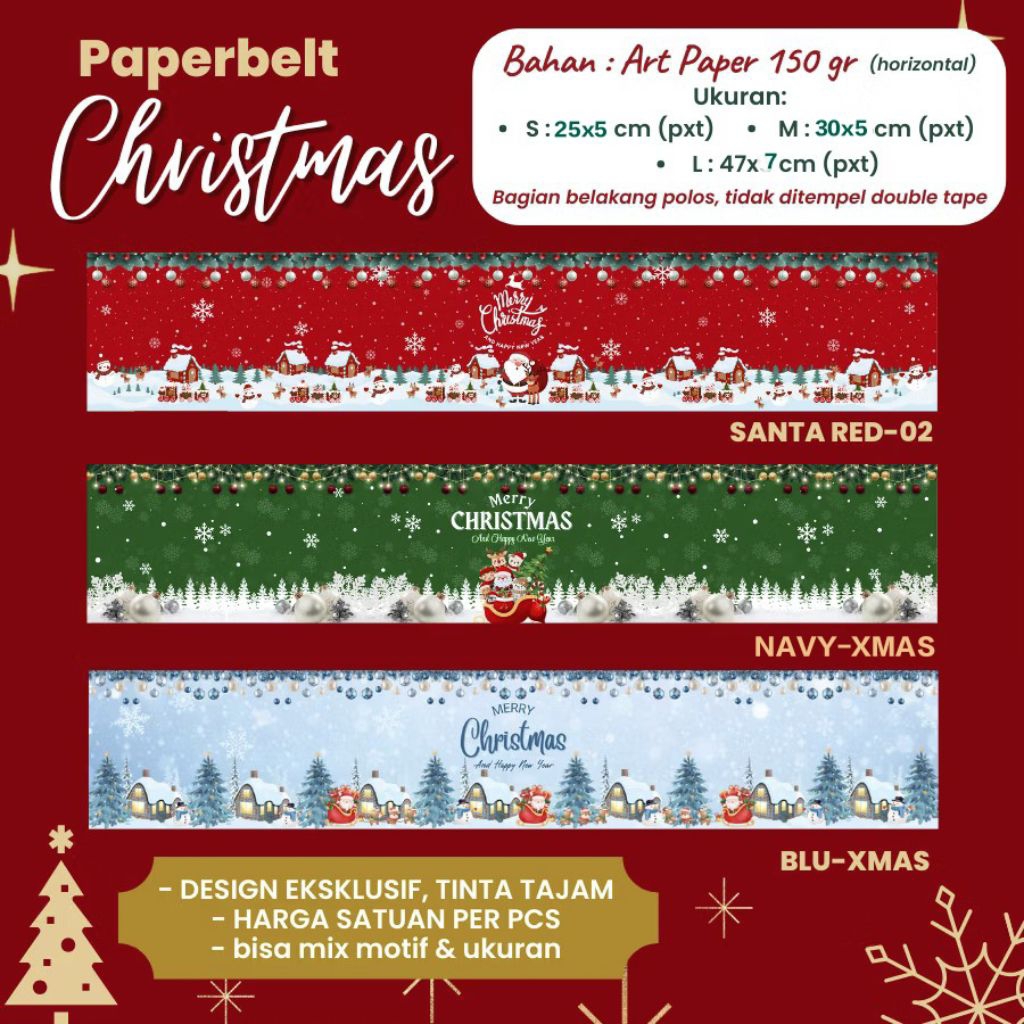 Paper Belt Hamper NATAL CHRISTMAS
