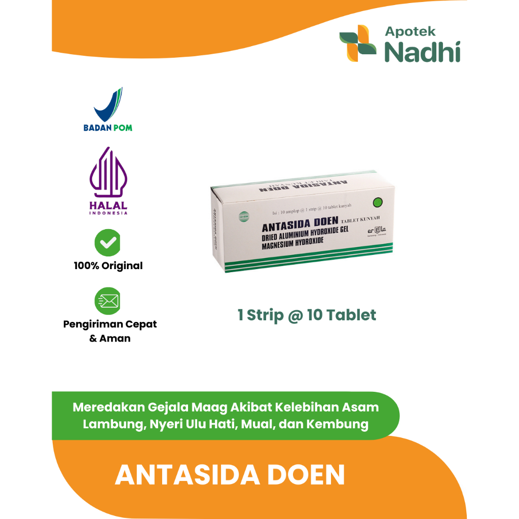 Antasida Doen 1 Strip Isi 10 Tablet Kunyah (IFI)
