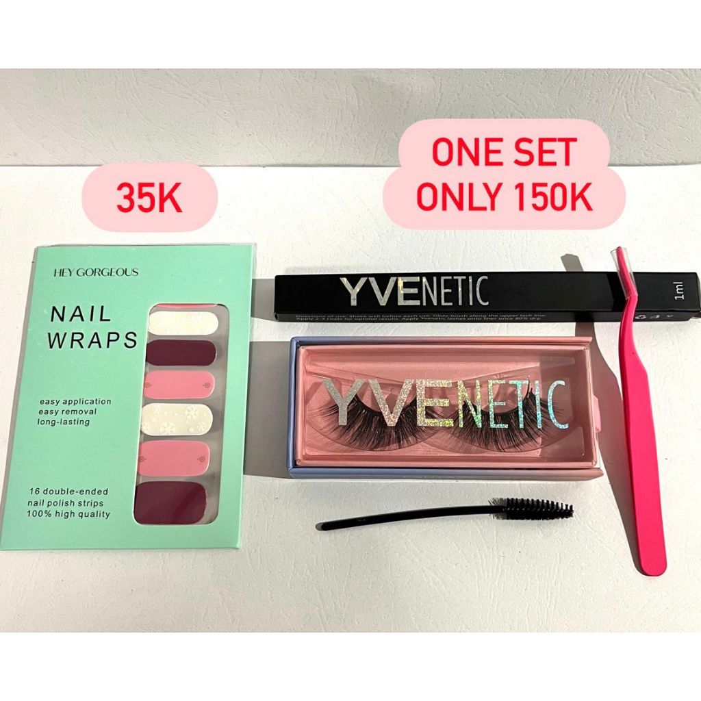 YVENETIC One Set Bundle: Magnetic Eyelashes + Eyeliner + pinset + spoolie