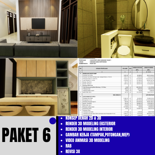 Jasa Desain Rumah | Arsitek | Desain 3D | RAB