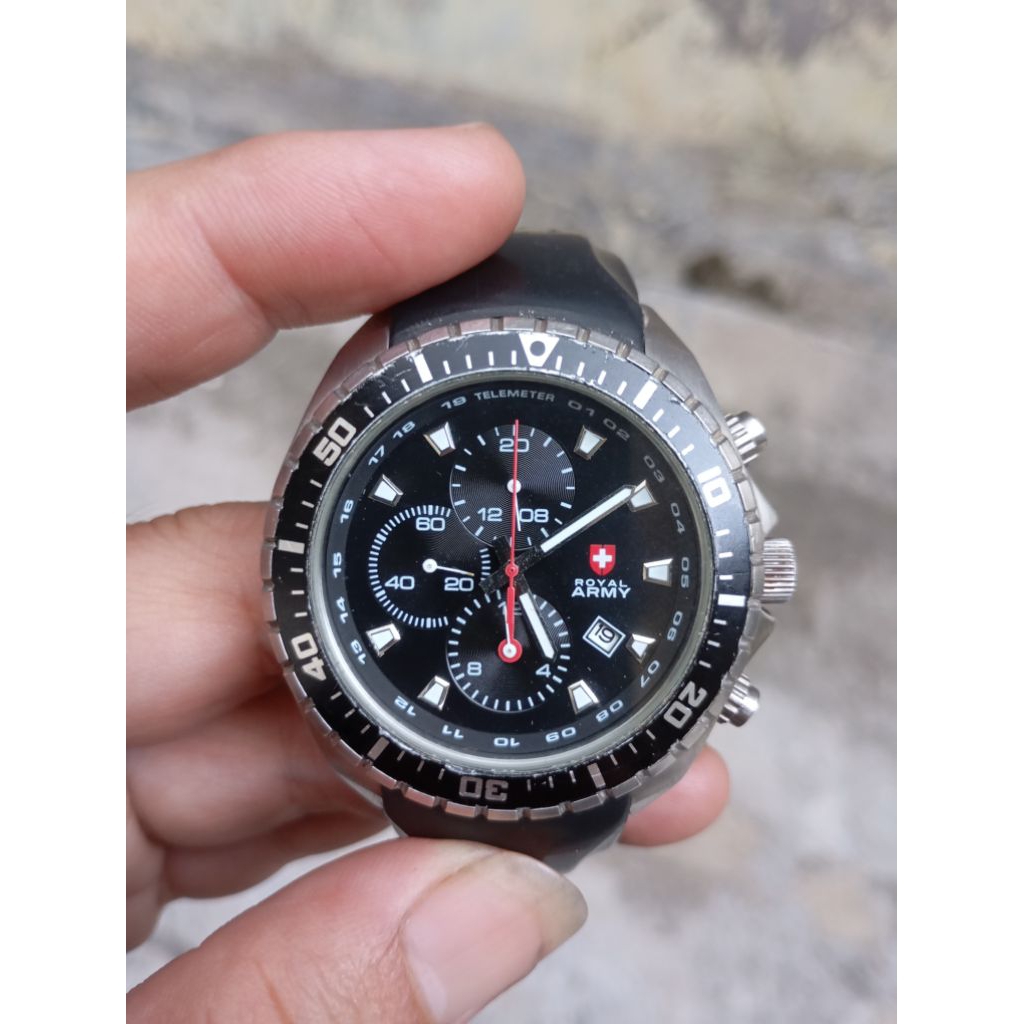 jam tangan royal army by chronomaster second bekas original