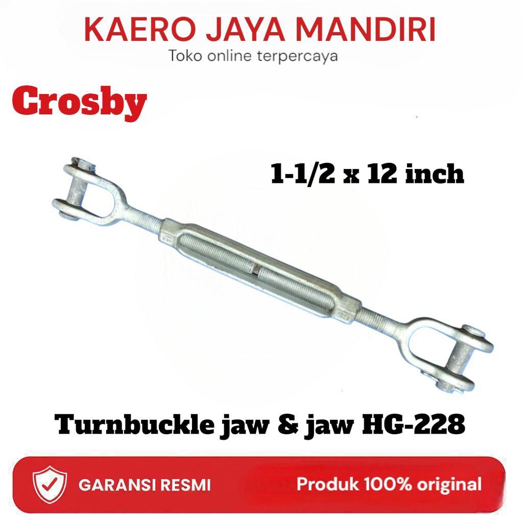 Turnbuckle Jaw & Jaw 1-1/2x12 Inch HG-228 Original High Quality crosby