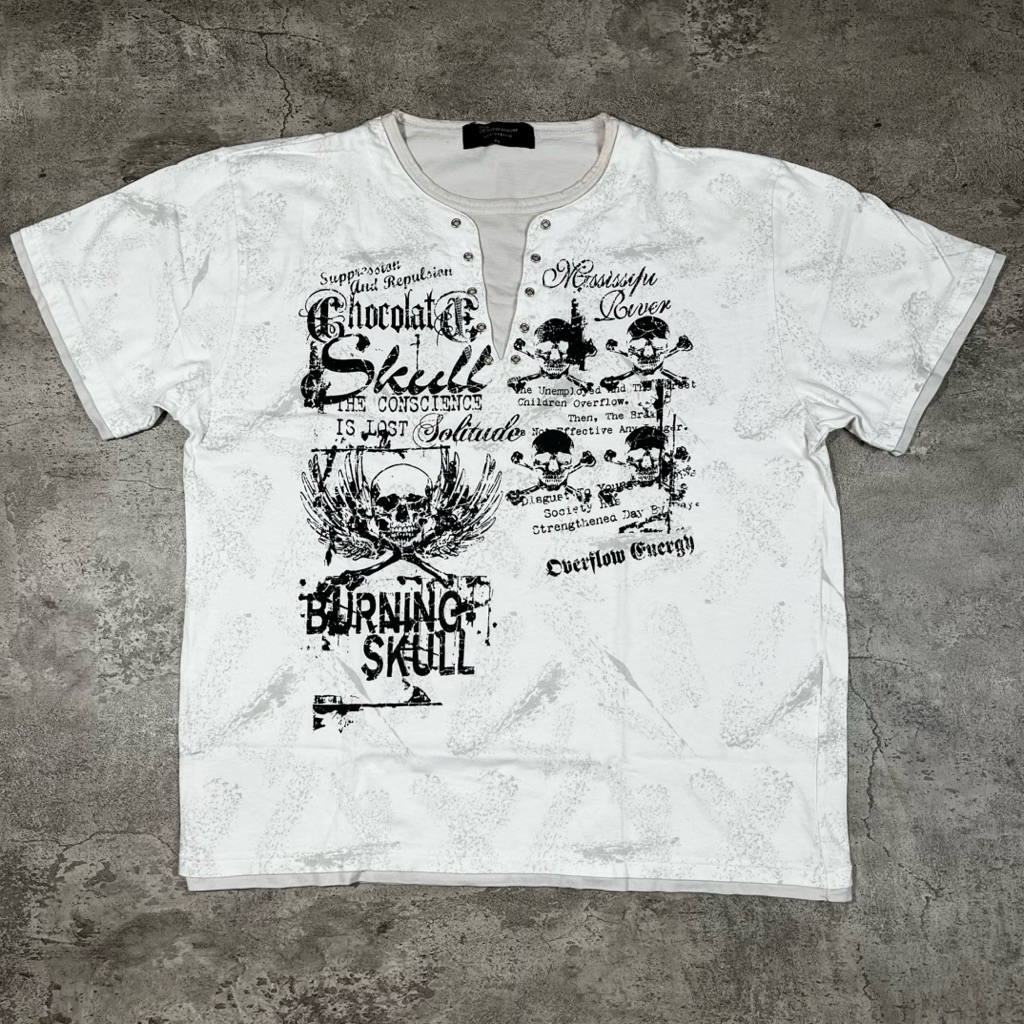 T-shirt BEAUMERE skull poem double layar