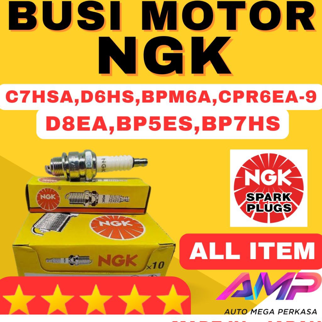BUSI MOTOR NGK LENGKAP PALING BANYAK DICARi C7HSA,D6HS,BPM6A,CPR6EA-9,D8EA,BP5ES,BP7HS