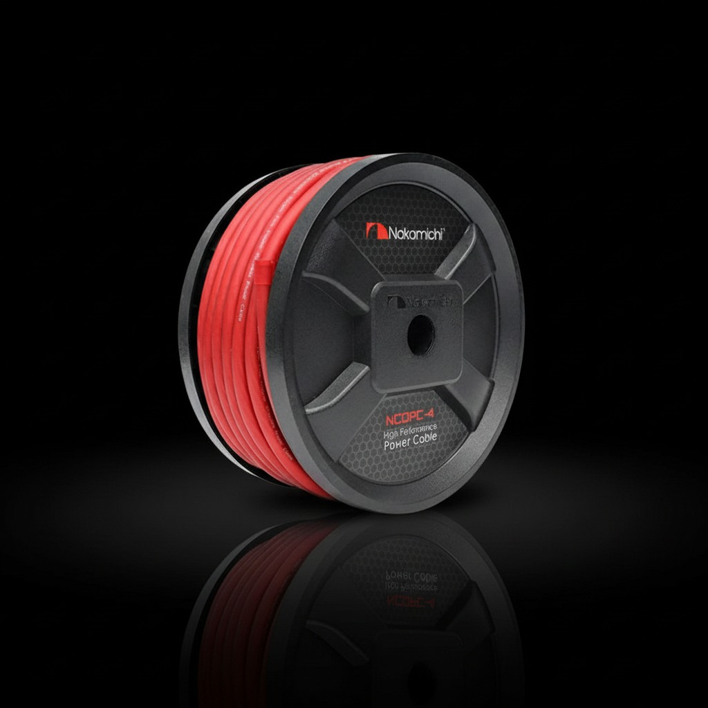 Nakamichi NCGPC-4 : Kabel Power Audio Mobil 4 AWG (Gauge) - 1 Roll - High Current Power Cable - Orig