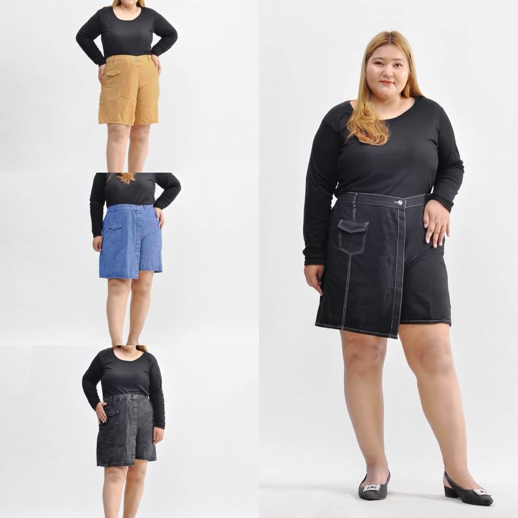 ROK CELANA JEANS BIG SIZE SUPER JUMBO MODEL ELEGAN SIMPEL NYAMAN DIPAKAI