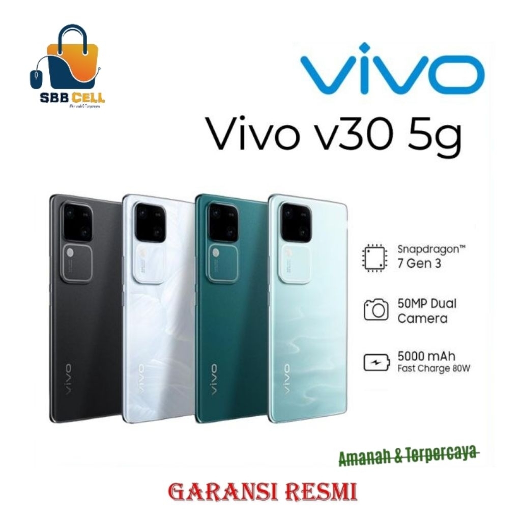 HP VIVO V30 5G 8/256 GB - VIVO V 30 5G RAM 8GB ROM 256GB GARANSI RESMI
