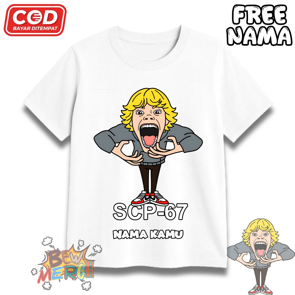 Baju Kaos Anak Roblox SCP 67 - T Shirt Anak Gambar Roblox SCP 67 - Kaos Anak Free Nama