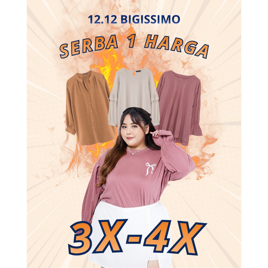 Bigissimo - Last Chance SERBA DISKON 1 HARGA | Dhuar Sale 12.12 Blouse Atasan Tunik Wanita 3X - 4X B