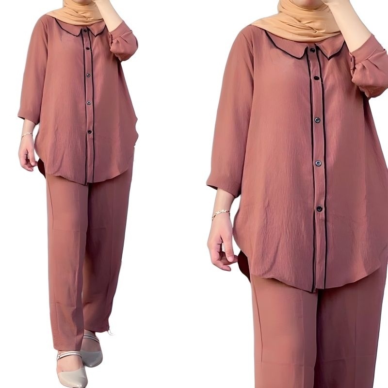 DISKON BESAR SETELAN CRINKCLE WANITA DEWASA TEBARU /ONSET WANITA POLOS