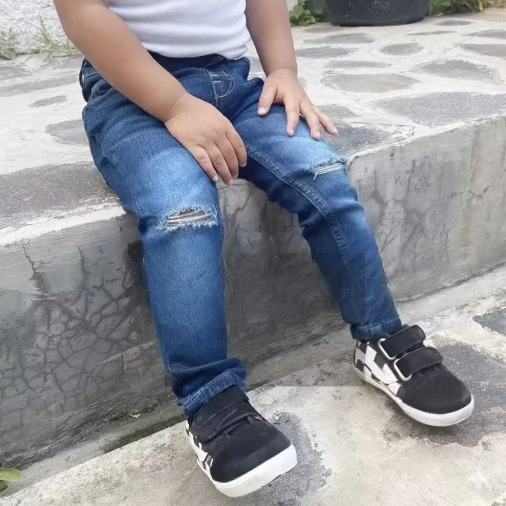 celana jeans panjang sobek anak laki laki