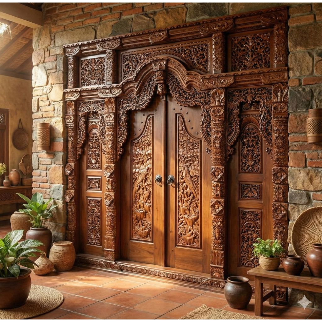 gebyok Jawa Ramayana kayu jati