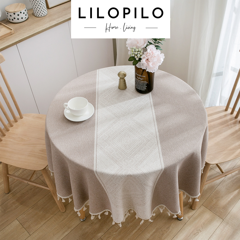 [COFFEE SQUARE] Taplak Alas Meja Makan Bundar Meja Makan Bulat Bahan Kain / Round Tablecloth