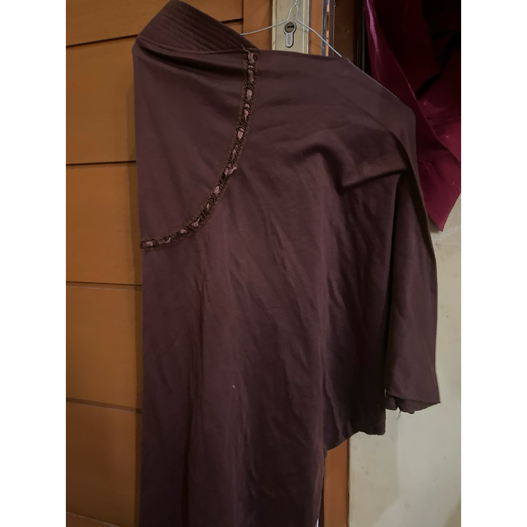 kerudung coklat bergo sekolah pramuka